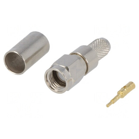 Mufă SMA Tată Drept 50Ω Crimpat PTFE Aurit H155 | Electronic-mag.ro | Componente Electronice