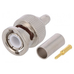 Mufă BNC Tată Drept 50Ω Crimpat pe Cabluri KX15 RG58C/U | Electronic-mag.ro | Componente Electronice