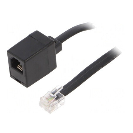 Cablu Telefon RJ12 6m Negru | Electronic-mag.ro | Componente Electronice
