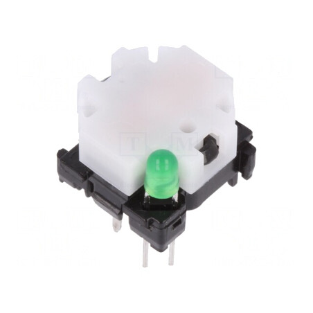 Comutator Tastatură Alb cu LED Verde 0.1A 28VDC | Electronic-mag.ro | Componente Electronice