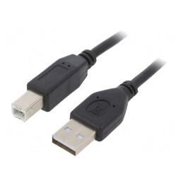 Cablu USB 2.0 A-B Aurit 4.5m Negru | Electronic-mag.ro | Componente Electronice