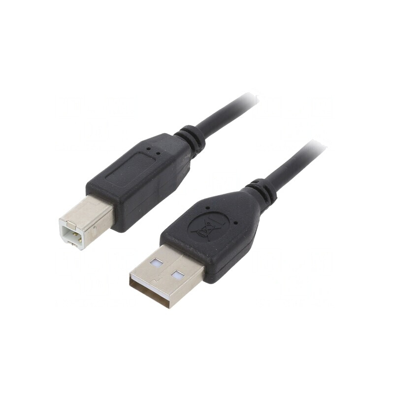 Cablu USB 2.0 A-B Aurit 4.5m Negru | Electronic-mag.ro | Componente Electronice