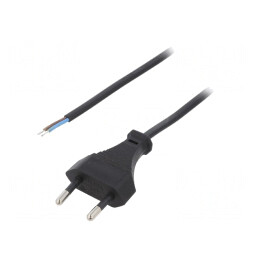 Cablu de Alimentare 2x0,5mm2 3m Negru 2,5A | Electronic-mag.ro | Componente Electronice