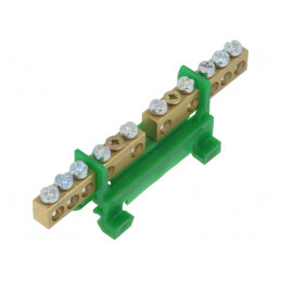 Conector Regletă de Conexiuni 2 Piste 10 Borne Verde | Electronic-mag.ro | Componente Electronice