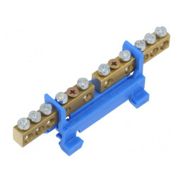 Regletă Conexiuni 2 Piste 10 Borne Albastră | Electronic-mag.ro | Componente Electronice