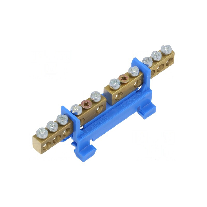 Regletă Conexiuni 2 Piste 10 Borne Albastră | Electronic-mag.ro | Componente Electronice