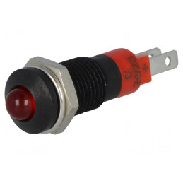 Lampă LED Control Roșie 24-28VDC Ø8.2mm IP40 Metal | Electronic-mag.ro | Componente Electronice
