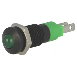 Lampă LED Control Verde 24-28VDC Metal Ø8,2mm IP40