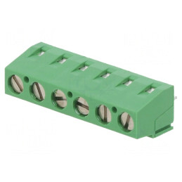 Regletă de Conexiuni PCB în Unghi 90° 5,08mm 6 Piste 300V | Electronic-mag.ro | Componente Electronice