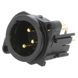 Soclu XLR 3-Pin 90° THT Argint 6A | Electronic-mag.ro | Componente Electronice