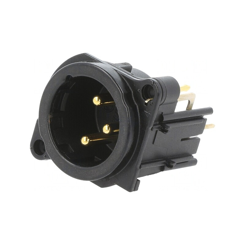 Soclu XLR 3-Pin 90° THT Argint 6A | Electronic-mag.ro | Componente Electronice
