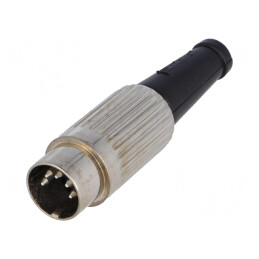 Mufă DIN tată 5 pini 180° cablu lipire 34V | Electronic-mag.ro | Componente Electronice