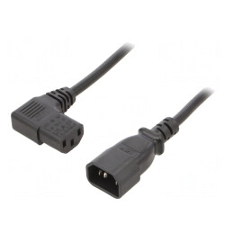 Cablu de Alimentare 1m cu Conectori IEC C13 și C14 Negru | Electronic-mag.ro | Componente Electronice