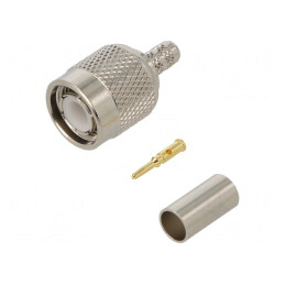 Mufă TNC tată drept 50Ω crimpat PTFE aurit | Electronic-mag.ro | Componente Electronice