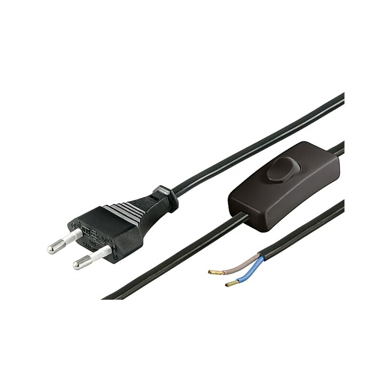 Cablu Alimentare 2x0,75mm2 PVC 1,5m Negru | Electronic-mag.ro | Componente Electronice
