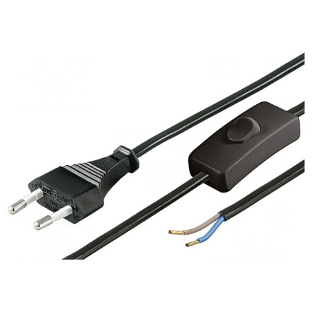 Cablu Alimentare 2x0,75mm2 PVC 1,5m Negru | Electronic-mag.ro | Componente Electronice