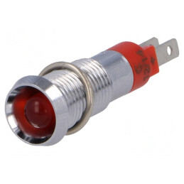 Lampă LED de Control Roșie 12-14V IP67 Metalică | Electronic-mag.ro | Componente Electronice