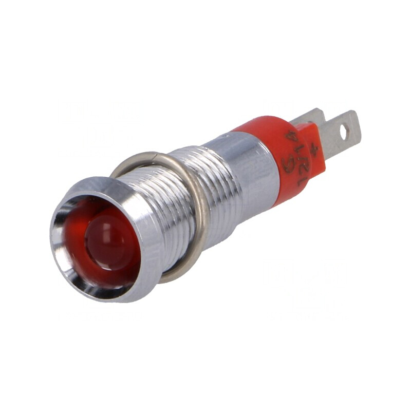 Lampă LED de Control Roșie 12-14V IP67 Metalică | Electronic-mag.ro | Componente Electronice
