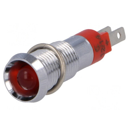 Lampă LED de Control Roșie 12-14V IP67 Metalică | Electronic-mag.ro | Componente Electronice