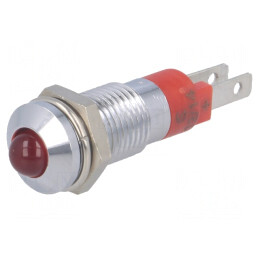 Lampă de control LED roșie 12-14V DC 8.2mm IP40 Metal