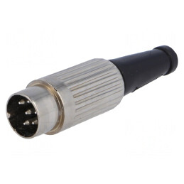 Mufă DIN tată 6 pini 240° drept pe cablu 34V | Electronic-mag.ro | Componente Electronice