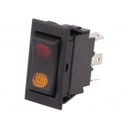 Comutator Basculant LED Negru 20A 12V ON-OFF-ON | Electronic-mag.ro | Componente Electronice