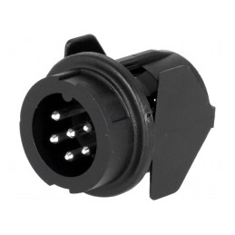 Soclu DIN tată 6 pini montare panou 300V | Electronic-mag.ro | Componente Electronice