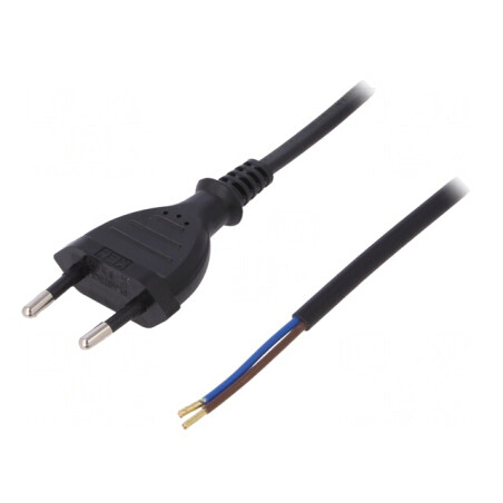 Cablu Alimentare 2x0,75mm2 PVC 2m Negru | Electronic-mag.ro | Componente Electronice