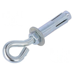 Cârlig Inelar cu Dibluri Oțel Zincat 72mm