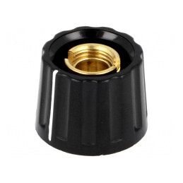 Buton rotativ negru cu indicator plastic 6mm 20x15mm | Electronic-mag.ro | Componente Electronice
