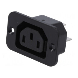 Conector Alimentare AC Soclu Mamă 10A 250V 40mm | Electronic-mag.ro | Componente Electronice