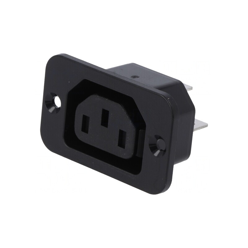Conector Alimentare AC Soclu Mamă 10A 250V 40mm | Electronic-mag.ro | Componente Electronice