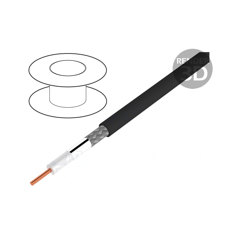 Cablu coaxial H155 RG58 100m negru | Electronic-mag.ro | Componente Electronice