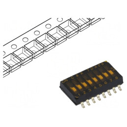 Comutator DIP-SWITCH 8 Secțiuni OFF-ON 24VDC | Electronic-mag.ro | Componente Electronice