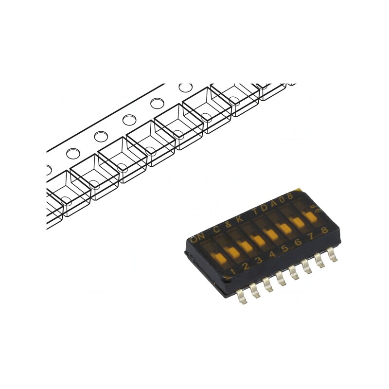 Comutator DIP-SWITCH 8 Secțiuni OFF-ON 24VDC | Electronic-mag.ro | Componente Electronice