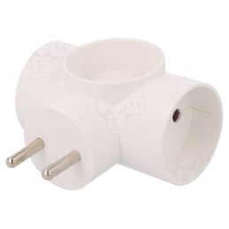 Conector Alimentare AC Splitter 2P 250V 16A Rotund | Electronic-mag.ro | Componente Electronice
