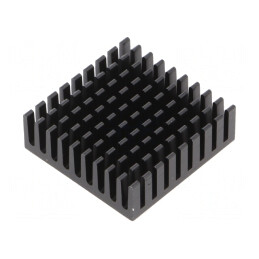 Radiator extrudat cu aripioare negru 39mm x 39mm | Electronic-mag.ro | Componente Electronice