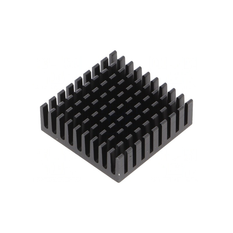 Radiator extrudat cu aripioare negru 39mm x 39mm | Electronic-mag.ro | Componente Electronice