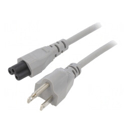 Cablu Alimentare IEC C5 la NEMA 5-15 1m Gri 7A | Electronic-mag.ro | Componente Electronice