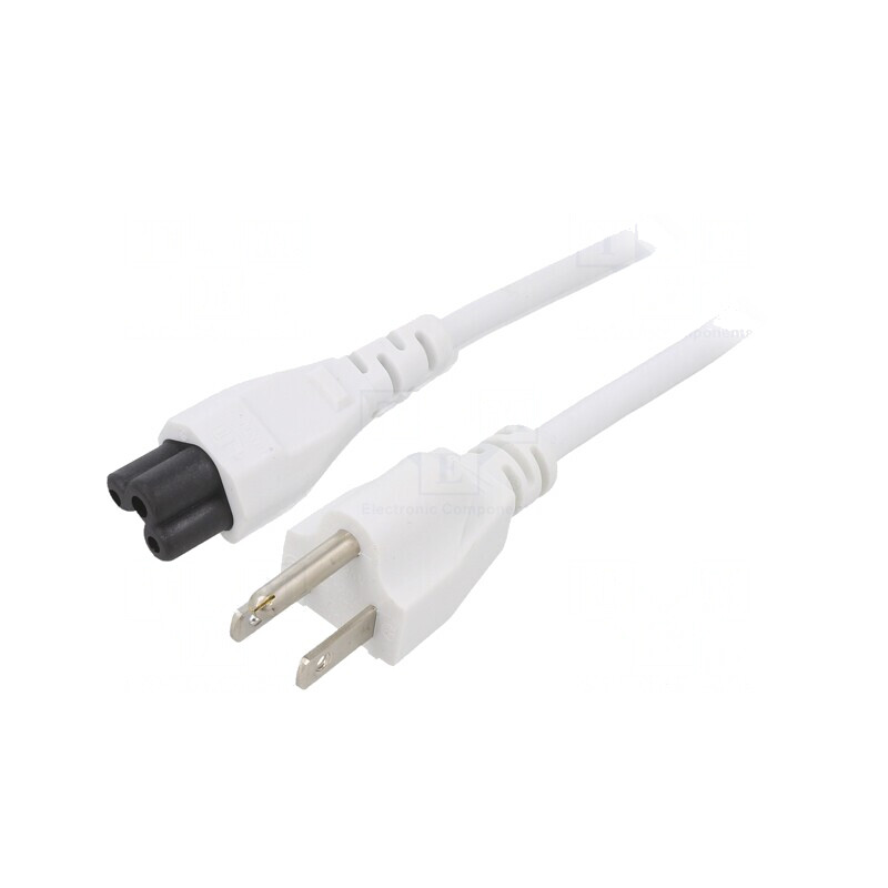 Cablu Alimentare IEC C5 la NEMA 5-15 1m Alb 7A | Electronic-mag.ro | Componente Electronice Cablu Alimentare IEC C5 la NEMA 5-15 1m Alb 7A | Electronic-mag.ro | Componente Electronice
