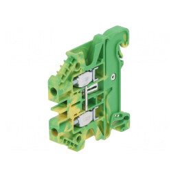 Conector Șine 2.5mm2 1P 2B Galben-Verde | Electronic-mag.ro | Componente Electronice