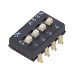 Comutator DIP-SWITCH 4 Secțiuni ON-OFF 24VDC | Electronic-mag.ro | Componente Electronice