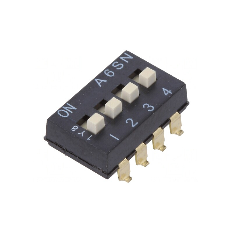 Comutator DIP-SWITCH 4 Secțiuni ON-OFF 24VDC | Electronic-mag.ro | Componente Electronice