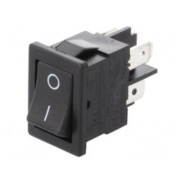 Comutator Rocker DPST ON-OFF 10A/250VAC Negru | Electronic-mag.ro | Componente Electronice