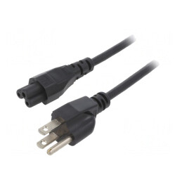 Cablu Alimentare 1m Negru 3x18AWG IEC C5 - NEMA 5-15 7A | Electronic-mag.ro | Componente Electronice