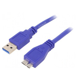Cablu USB 3.0 USB A la Micro USB B 0,5m Albastru | Electronic-mag.ro | Componente Electronice