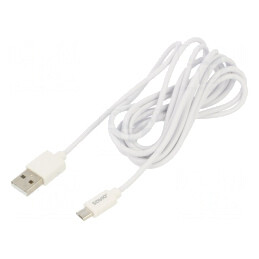 Cablu USB 2.0 A la Micro B 2m Alb 480Mbps | Electronic-mag.ro | Componente Electronice