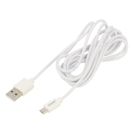 Cablu USB 2.0 A la Micro B 2m Alb 480Mbps | Electronic-mag.ro | Componente Electronice