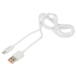 Cablu USB 2.0 A la Micro B 1m Alb 480Mbps | Electronic-mag.ro | Componente Electronice