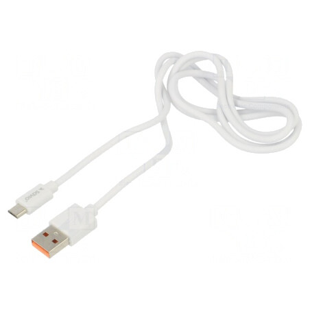 Cablu USB 2.0 A la Micro B 1m Alb 480Mbps | Electronic-mag.ro | Componente Electronice